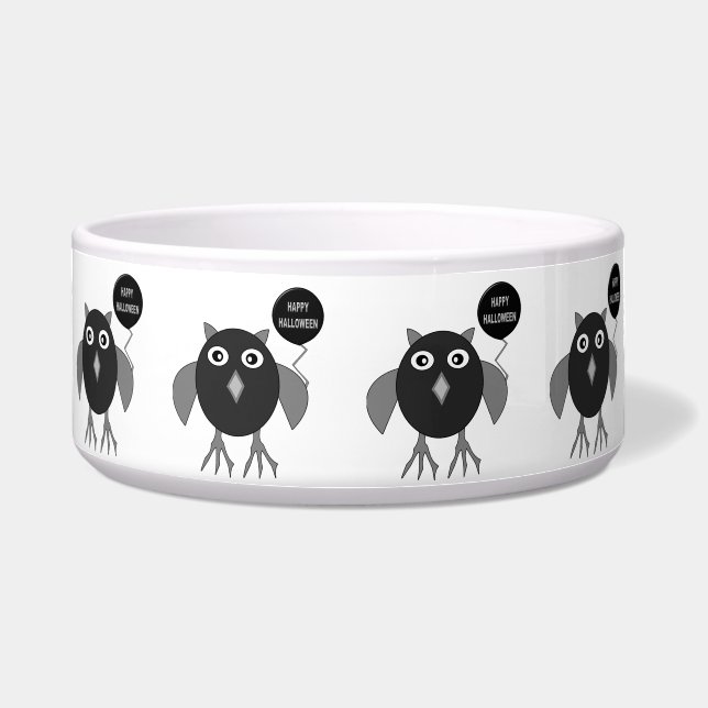 Creepy Halloween PartyOwl Pet Bowl (Front)