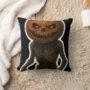 Creepy Halloween Pumpkin Monster Sticker Cushion
