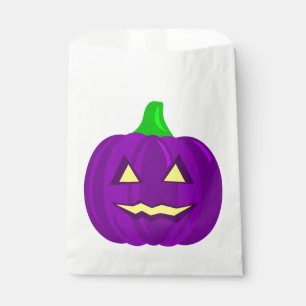creepy halloween pumpkin purple favour bags