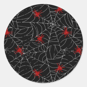 Creepy Halloween Spider Web Classic Round Sticker