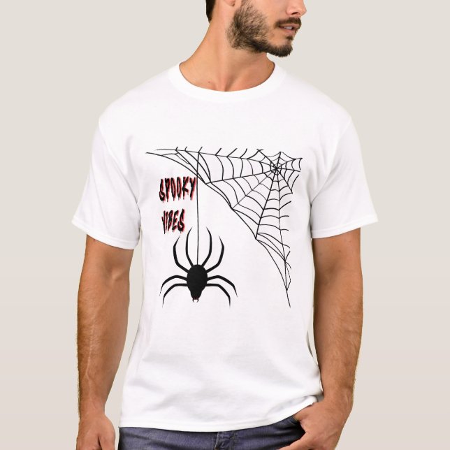 Creepy Halloween Spider Web T-Shirt (Front)
