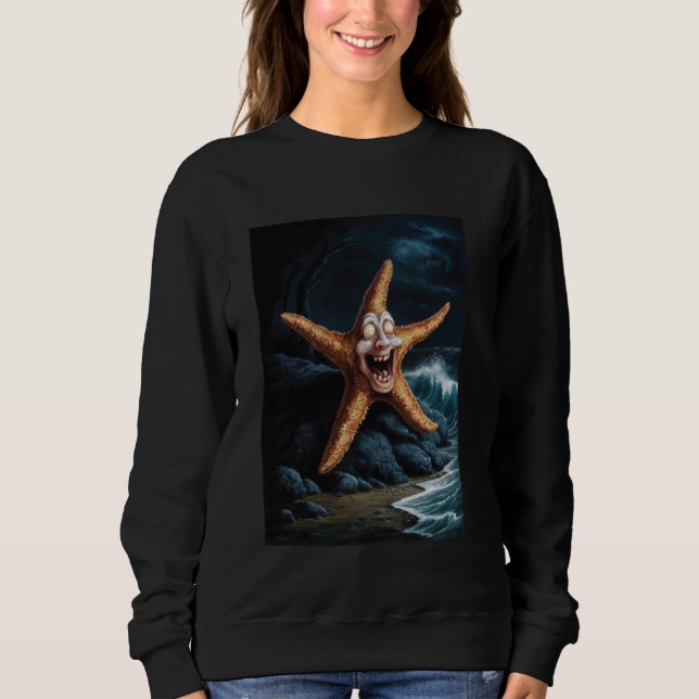 Creepy Halloween Starfish Ocean Horror Scary Under Sweatshirt (Front)