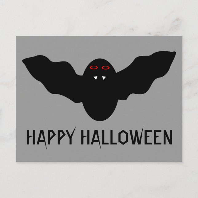 Creepy Halloween Vampire Bat Custom Postcard (Front)