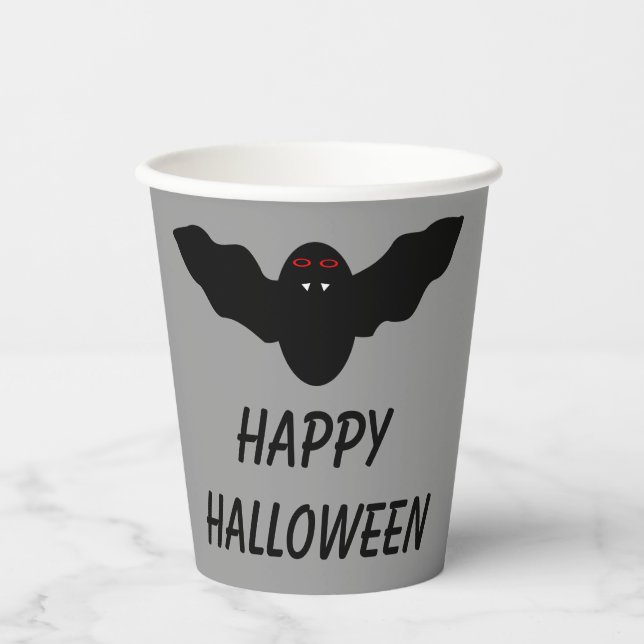 Creepy Halloween Vampire Bat Paper Cups (Front)