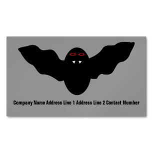 Creepy Halloween Vampire Bat Personalised Magnetic Business Card