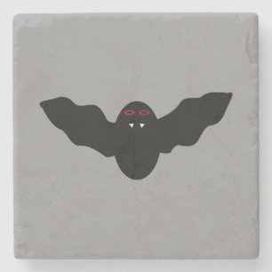 Creepy Halloween Vampire Bat Stone Coaster