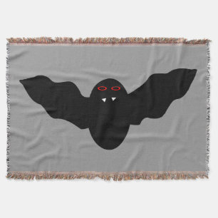 Creepy Halloween Vampire Bat Throw Blanket