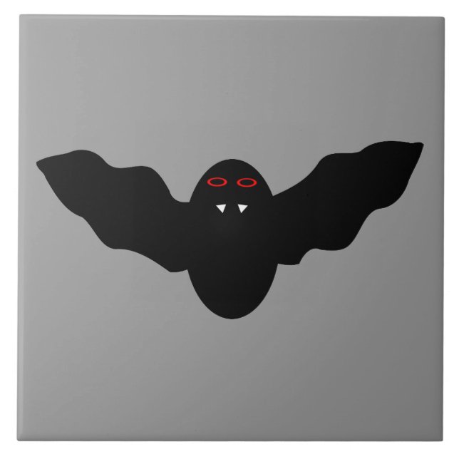 Creepy Halloween Vampire Bat Tile (Front)