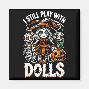 Creepy halloween voodoo doll for horror fans magnet