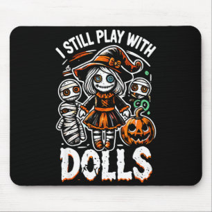 Creepy halloween voodoo doll for horror fans mouse pad