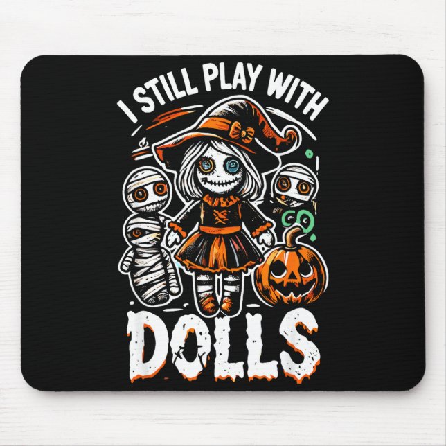 Creepy halloween voodoo doll for horror fans  mouse pad (Front)
