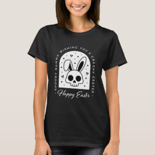 Creepy Happy Easter bunny skull gothic aesthetic T-Shirt