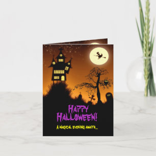 Creepy Haunted House Halloween Card