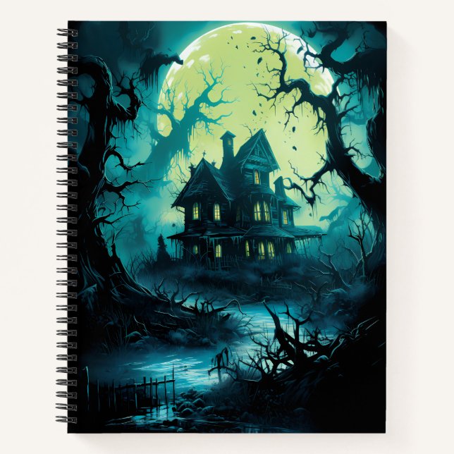 Creepy Haunted House Halloween  Notebook (Front)