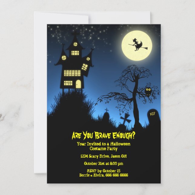 Creepy Haunted House Halloween Party Invitation (Front)