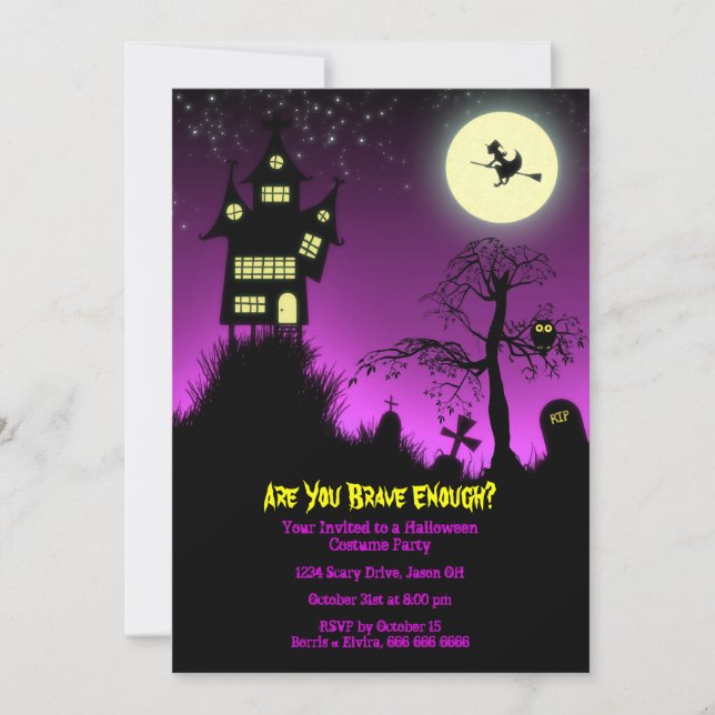 Creepy Haunted House Halloween Party Invitation (Front)