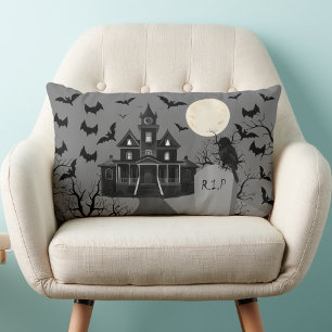Creepy Haunted House Lumbar Cushion