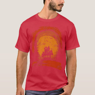 Creepy Haunted House & Spooky Full Moon Halloween T-Shirt