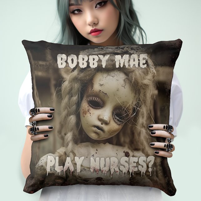 Creepy Haunted Nurse Doll - Horror Movie Cushion (Want to play nurses with your creepy little pillow friend? She's so cute, you know you want to !)