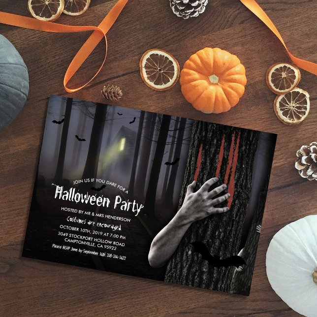 Creepy Haunted Woods Halloween Invitation (Creator Uploaded)