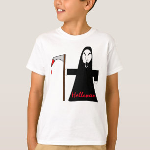Creepy Hooded Man with Bloody Axe T-Shirt
