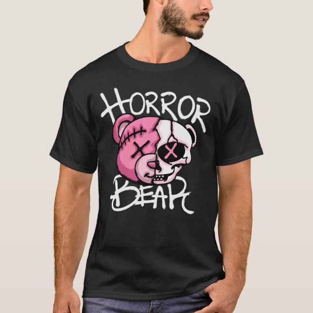 Creepy Horror Bear streetwear T-Shirt (Front)