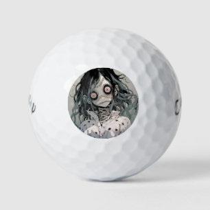 Creepy Horror Doll Aesthetic Anime Girl Golf Balls