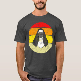 Creepy Horror Scary Nun Sunset Silhouette funny T-Shirt