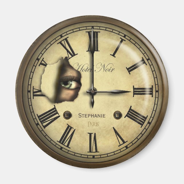 Creepy Hotel Clock Personalised Magnet (Front)