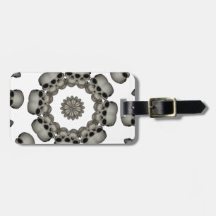 Creepy Human Skull Mandala Luggage Tag