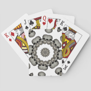 Creepy Human Skull Mandala Playing Cards