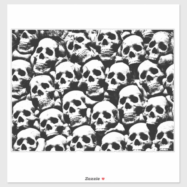creepy human skulls pattern horror gothic dark art (Sheet)