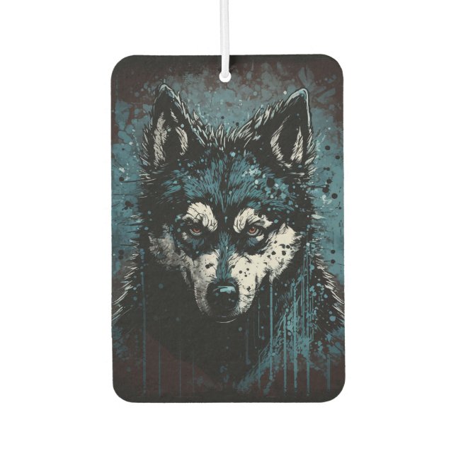Creepy Husky Car Air Freshener (Front)