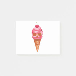 creepy ice cream skulls post-it notes