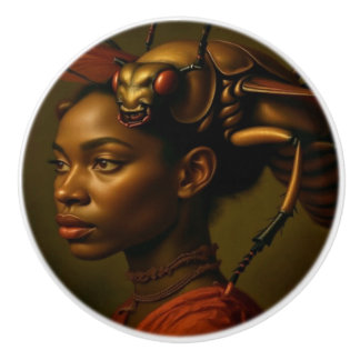 Creepy Insect Beautiful Lady Ceramic Knob