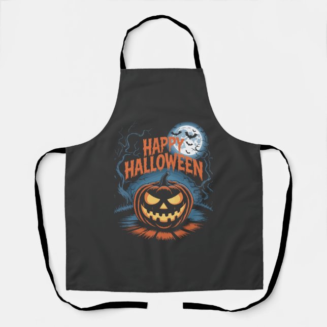 Creepy Jack O Lantern Halloween Apron (Front)