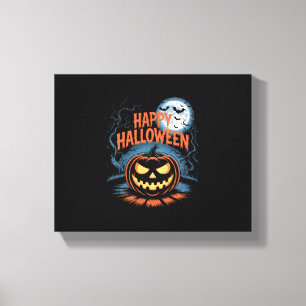 Creepy Jack O’ Lantern Halloween Canvas Print