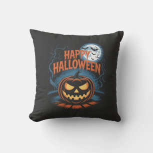 Creepy Jack O Lantern Halloween Cushion