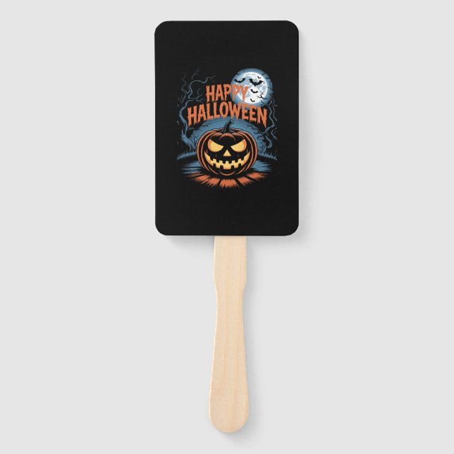 Creepy Jack O� Lantern Halloween Hand Fan (Front)