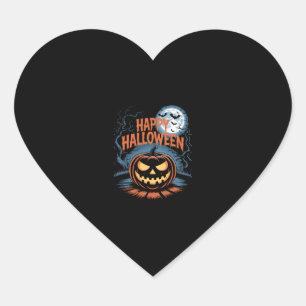 Creepy Jack O� Lantern Halloween Heart Sticker