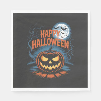 Creepy Jack O Lantern Halloween Napkin