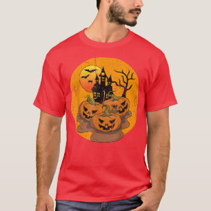 Creepy Jack O Lantern Halloween Night Scary Bats P T-Shirt