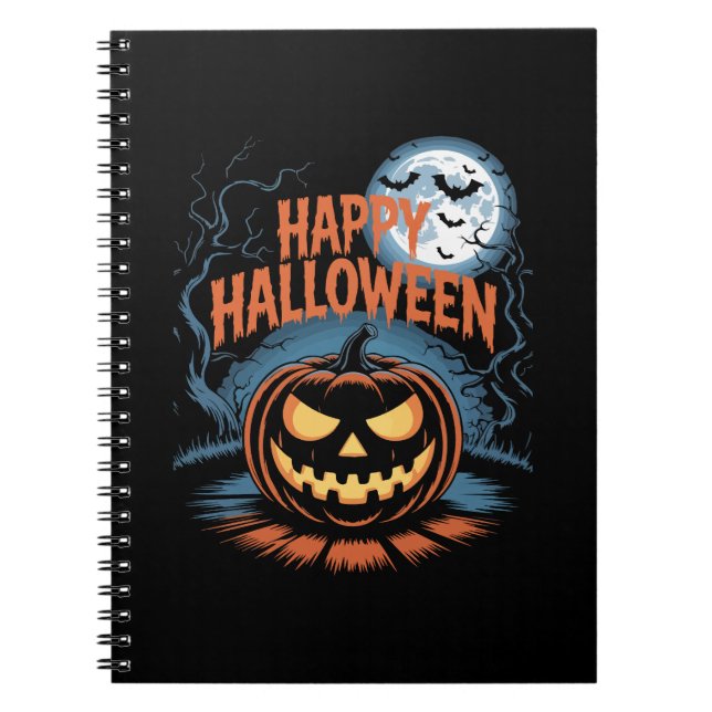 Creepy Jack O� Lantern Halloween Notebook (Front)