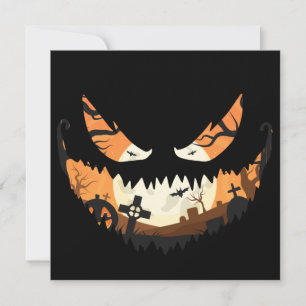 Creepy Jack O Latern Spooky Halloween Invitation