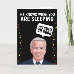 CREEPY JOE BIDEN SNIFF CHRISTMAS GREETING CARD