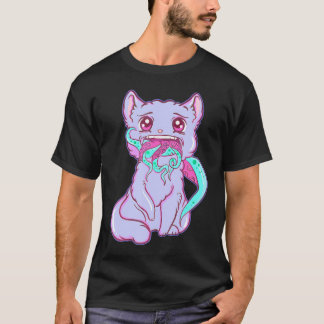 Creepy Kawaii Anime Cat Horror Pastel Goth       T-Shirt