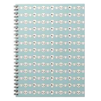 Creepy Kawaii Skulls Green Notebook