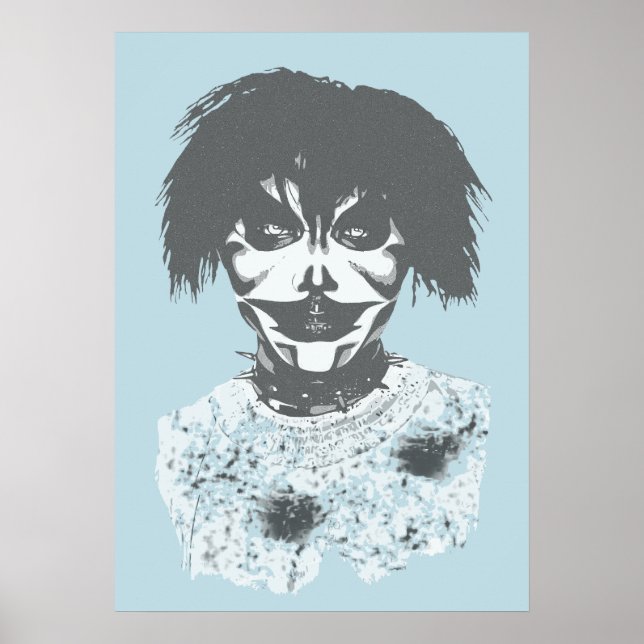 Creepy killer clown face poster (Front)