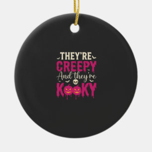 Creepy Kooky Halloween Skull Pumpkin Design_1 Ceramic Tree Decoration