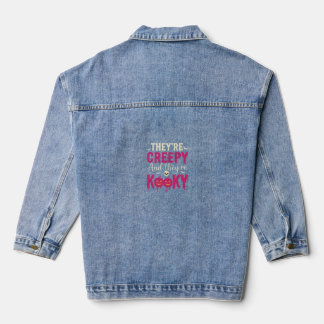 Creepy Kooky Halloween Skull Pumpkin Design_1 Denim Jacket